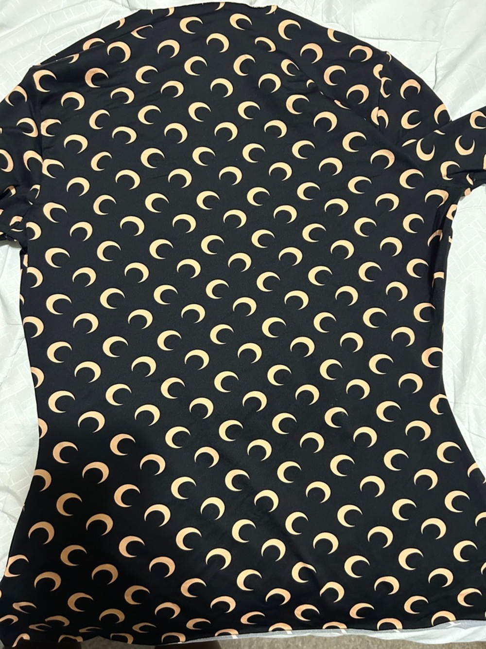 Marine Serre Black Top with Beige Crescent Moon Print - Picture 3 of 6
